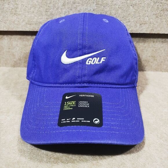Nike Dri-Fit Blue Golf Swoosh Logo Hat Unisex - Picture 1 of 4